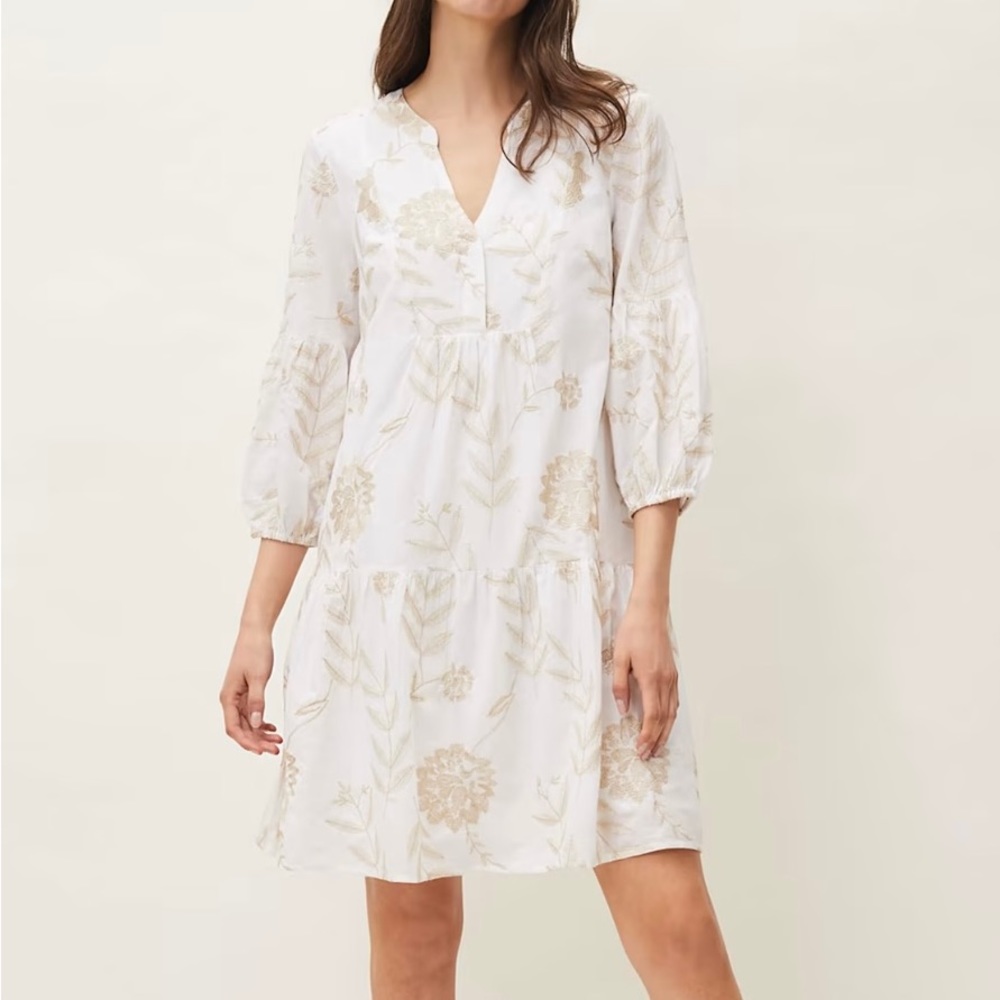 Phase Eight Gina Embroidered Cotton Swing Dress